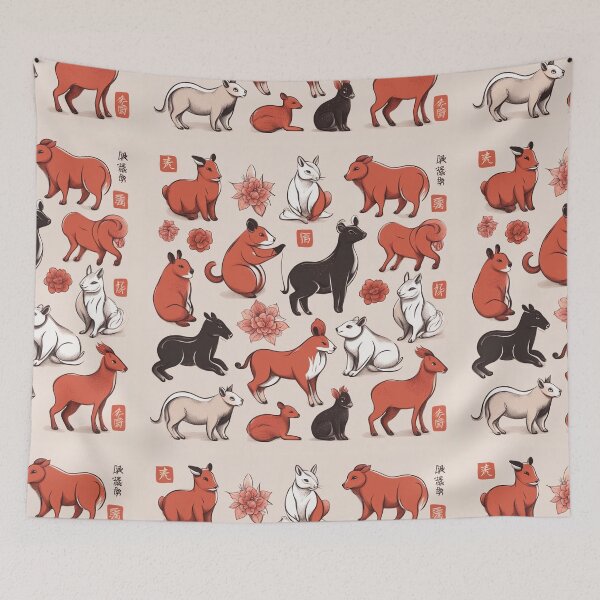 Item preview, Hand-Drawn Chinese Zodiac Animal Illustration designed and sold by hjian8219.