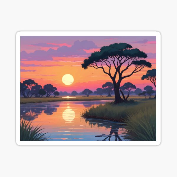 Vista previa del artículo con la obra «Río Chobe», diseñado y vendido por WildlifeInc.