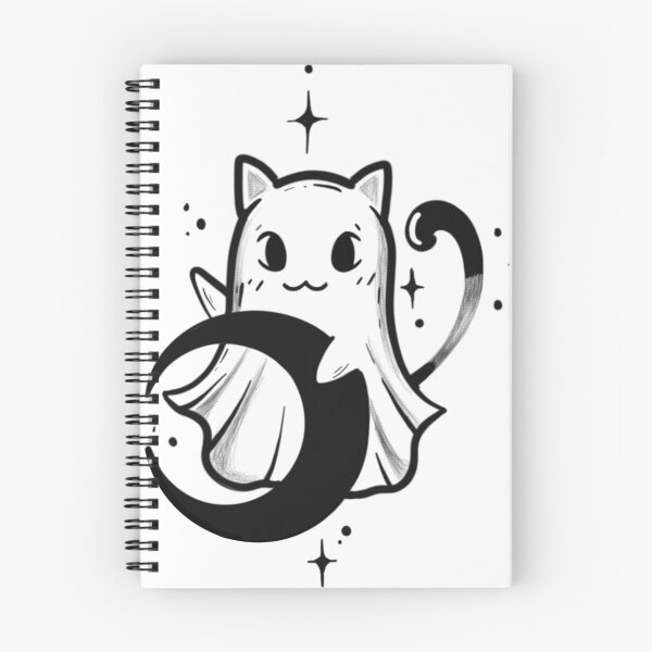 Item preview, White moon ghost cat designed and sold by 7Delamancha.