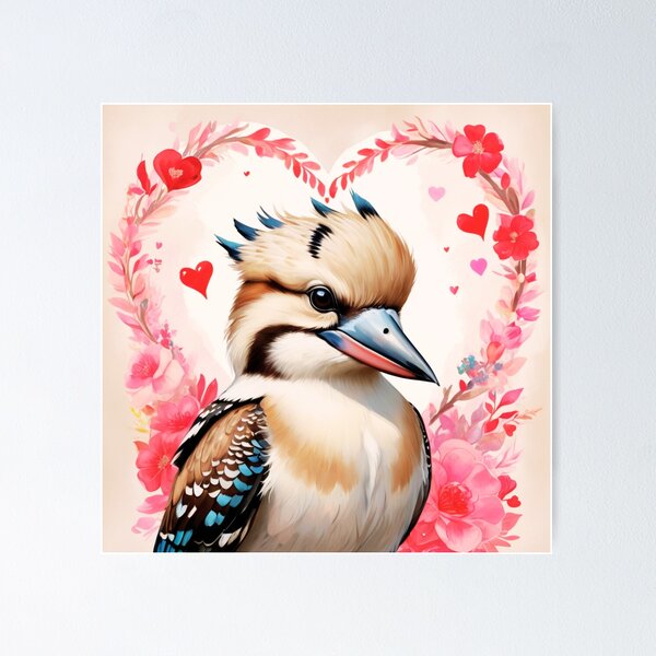 Item preview, Kookaburra Heart Valentine Portrait designed and sold by ChaosReigns91.