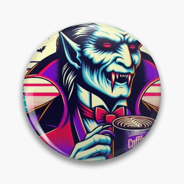 Item preview, Synth Wave Vampire Drinking Coffee designed and sold by Travelcases.