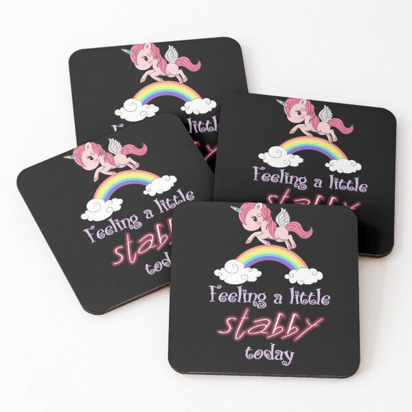 Item preview, Feeling stabby funny unicorn designed and sold by Heaven Welch.