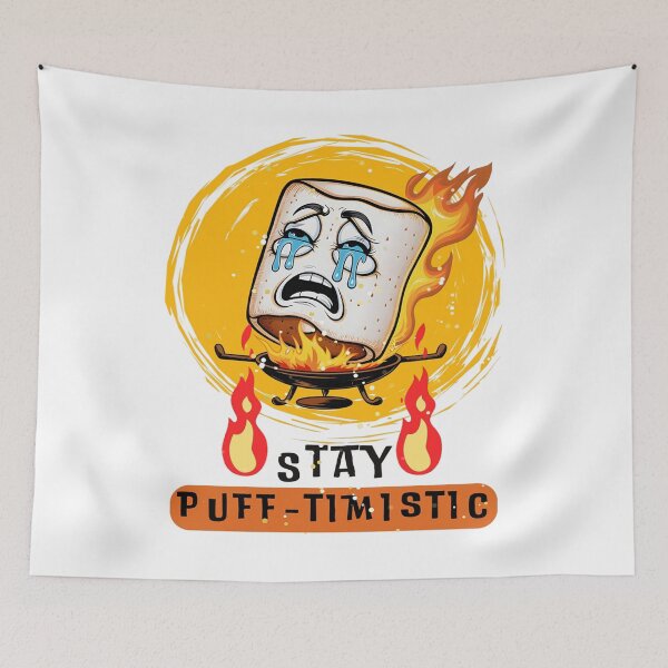 Item preview, "Stay Puff-timistic" Toasted Marshmallow Campfire Funny  designed and sold by jteart.