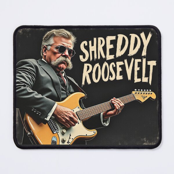Item preview, Shreddy Roosevelt: Unleashing Presidential Riffs & Rock Fury designed and sold by tronictees.