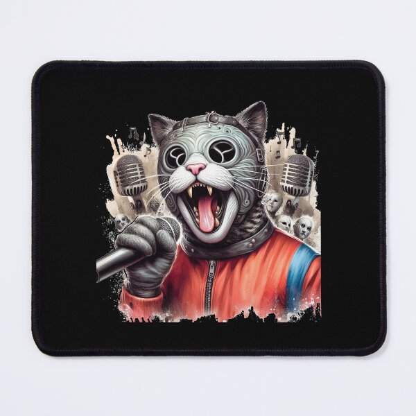 Item preview, Rock 'n Roll Cat - Heavy Metal Masked Lead Singer designed and sold by FunnyFarmDesign.