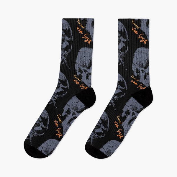 Artikelvorschau, Grauer Totenkopf eines Skeletts mit brennender Zigarette - Vincent van Gogh entworfen und verkauft von pelagio.
