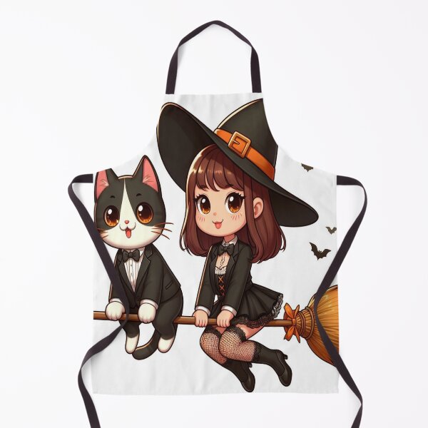 Item preview, AI Witch on Broom with Tuxedo Cat 0903 designed and sold by Aqualung1971.