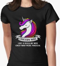 Camiseta entallada para mujer Regalo lindo de las mujeres mágicas de la esposa del unicornio