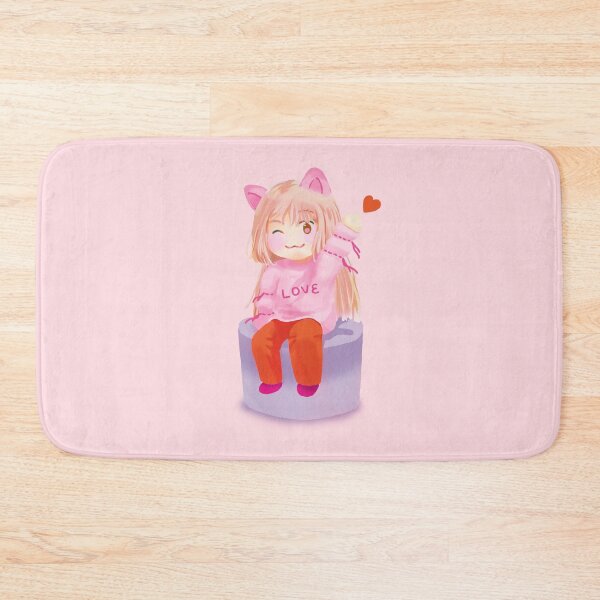 Item preview, Pink maneki neko lucky cat raises left hand for love and good fortune designed and sold by Bo-Yin.