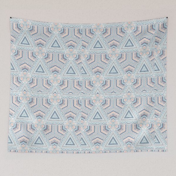Item preview, Geometric Beige Blue Pattern Motif designed and sold by ilovespmaestax.
