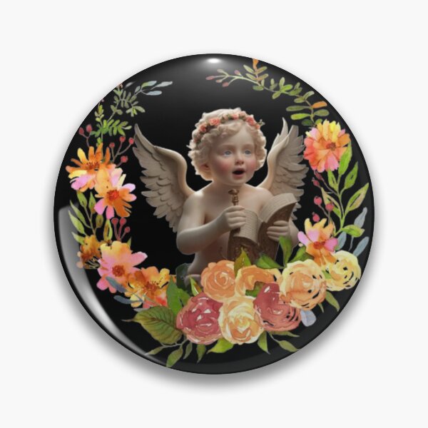 Item preview, Heavenly Singing Cherubim Angel With Roses designed and sold by DivineHaven.