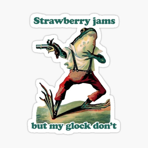Item preview, Strawberry Jams Frog Gun Meme designed and sold by franscilwel.