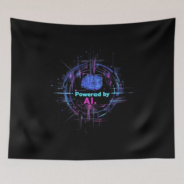 Item preview, Powered by AI – Futuristic Tech Glitch T-Shirt designed and sold by Uniquely4You2.