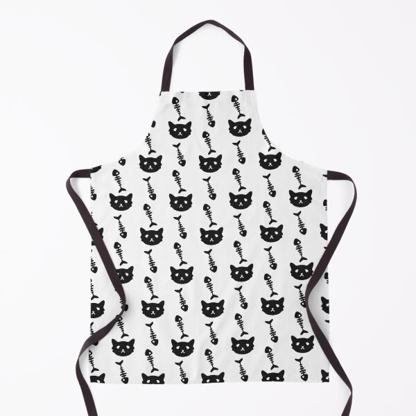 Item preview, Cute Cat Fishbone Pattern (Black on White) designed and sold by miIipete.