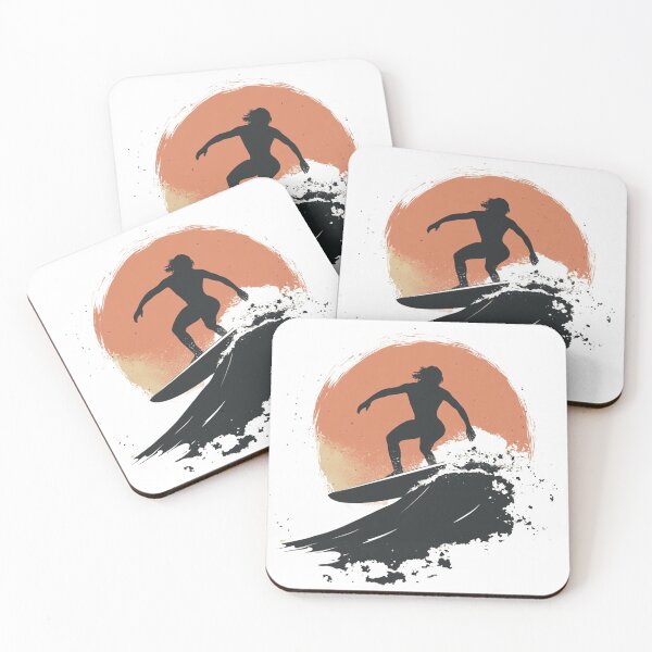 Item preview, Minimalist Surfer Silhouette at Sunset designed and sold by Fab-Haven.