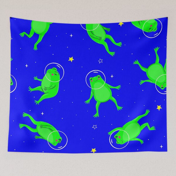 Item preview, funny astronaut frogs space blue designed and sold by Gossip Rag.