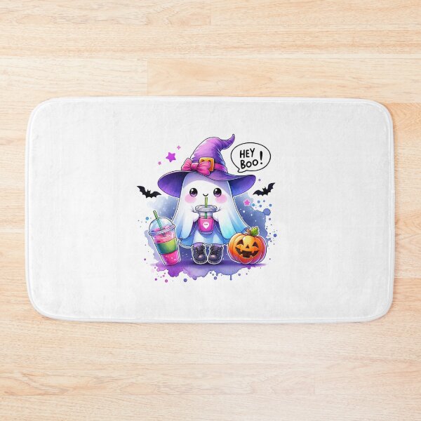 Item preview, Cute ghost witch saying Hey BOO! Stickers and more designed and sold by CRandRRstickers.
