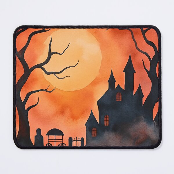 Item preview, Haunted Castle and Graveyard in Fog designed and sold by WPCreator.