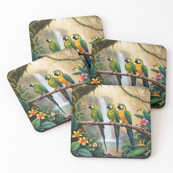 Item preview, Four Parrots in a Forest designed and sold by laguitan10.