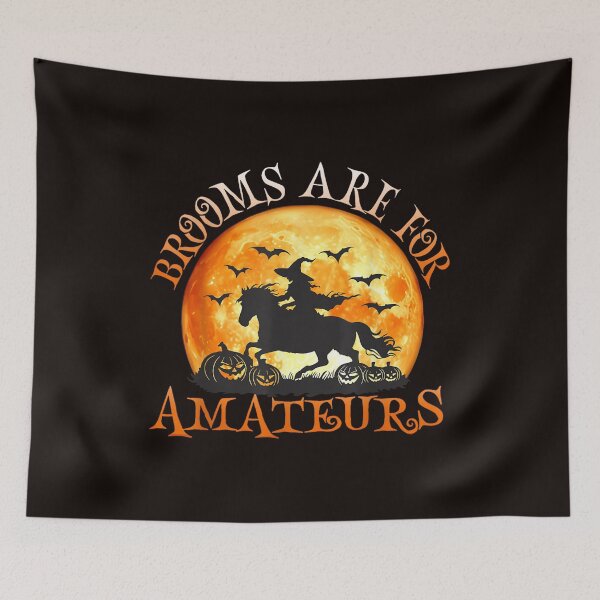 Item preview, Brooms Are For Amateurs Witch Riding Horse Halloween  designed and sold by MythicMosaics.