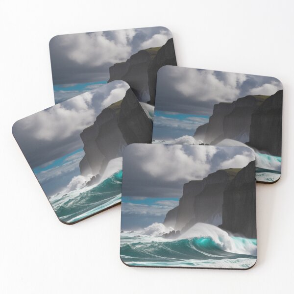 Item preview, Majestic Waves Crashing Against Rocky Cliffs designed and sold by EverydayTrendz.