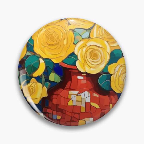 Item preview, Klimt Yellow Roses in a Red Vase designed and sold by Vicky Brago-Mitchell®.