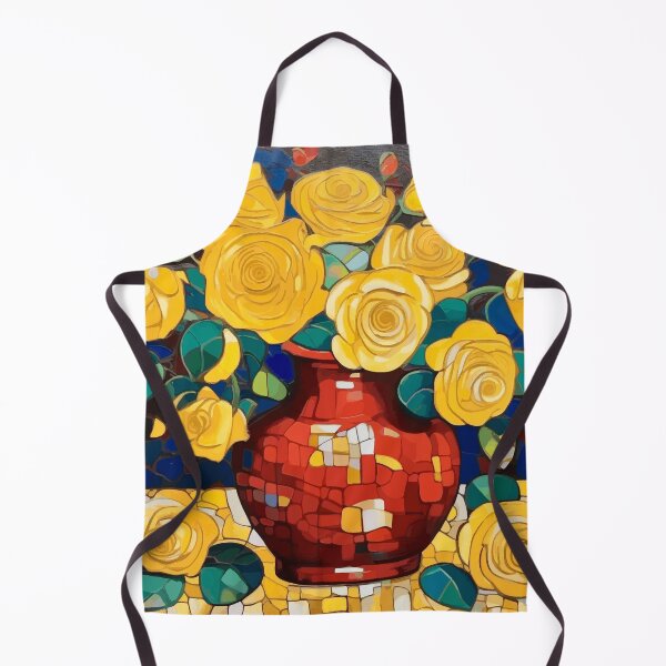 Item preview, Klimt Yellow Roses in a Red Vase designed and sold by Vicky Brago-Mitchell®.