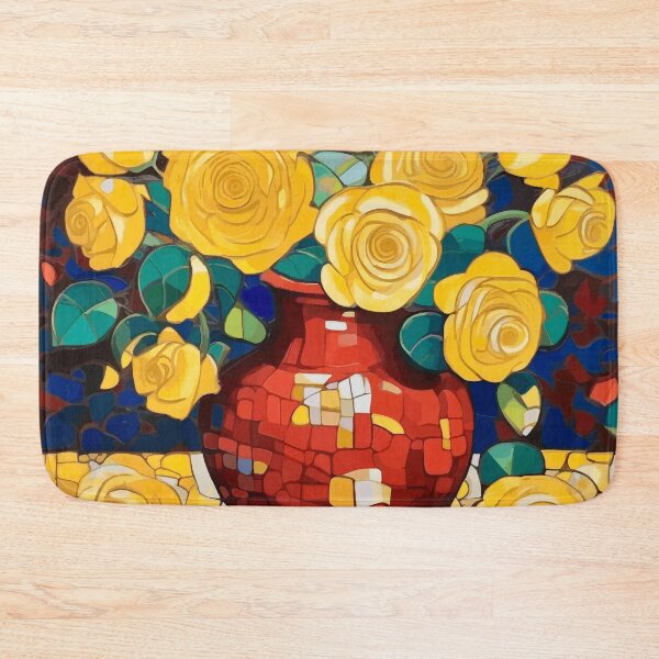 Item preview, Klimt Yellow Roses in a Red Vase designed and sold by Vicky Brago-Mitchell®.