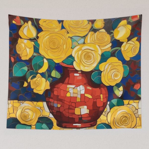Item preview, Klimt Yellow Roses in a Red Vase designed and sold by Vicky Brago-Mitchell®.