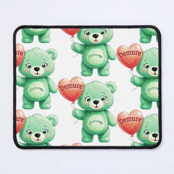 Item preview, cute green teddy bear -Demure Cutesy designed and sold by Hen-C-Art.