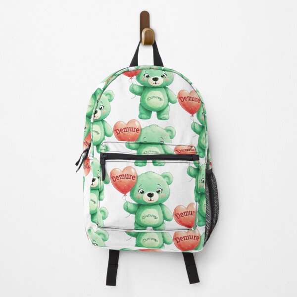 Item preview, cute green teddy bear -Demure Cutesy designed and sold by Hen-C-Art.