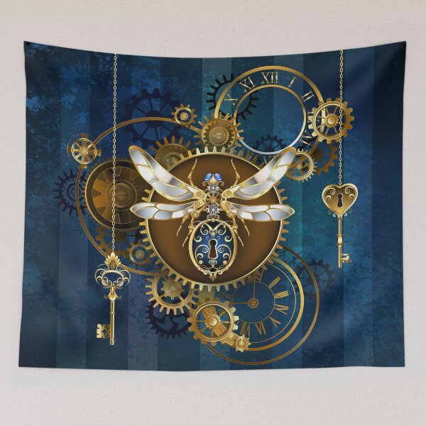 Item preview, Mechanical insect on blue background designed and sold by Blackmoon9.