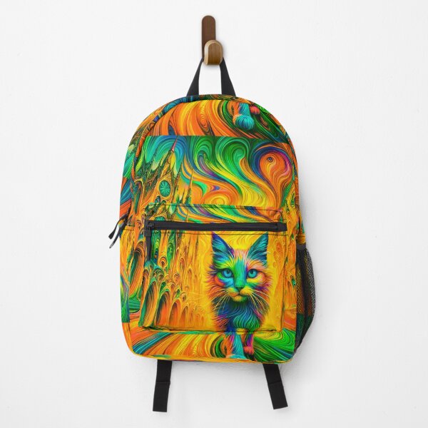 Item preview, Psychedelic Cat in Colorful Swirls designed and sold by blackhalt.