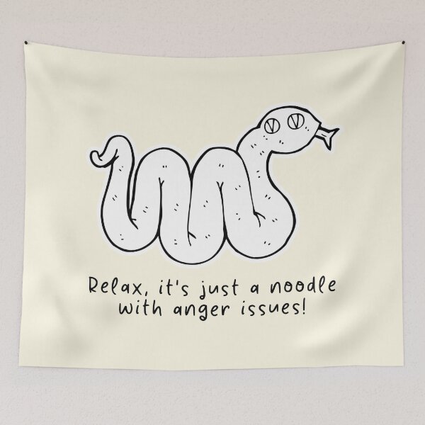 Item preview, Relax, it's just a noodle with anger issues! #SnakeLover #SnakeMeme designed and sold by Anna Halasek.