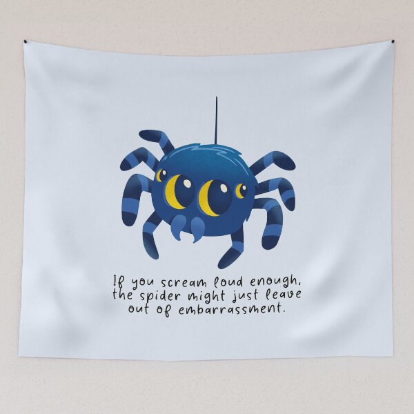 Item preview, If you scream loud enough, the spider might just leave out of embarrassment. #SpiderLover #SpiderMemes #SpiderLife designed and sold by Anna Halasek.