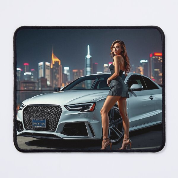 Item preview, A beautiful woman poses in front of a sporty Audi RS designed and sold by Salimgor Hangaround Music.