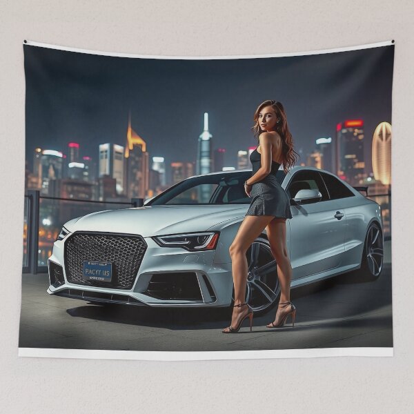 Item preview, A beautiful woman poses in front of a sporty Audi RS designed and sold by Salimgor Hangaround Music.