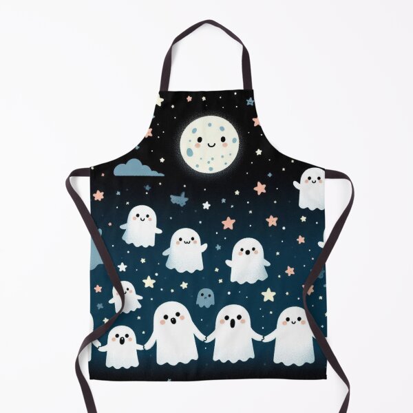 Item preview, Cute Cartoon Ghosts Under the Night Sky designed and sold by MYSTAYA.