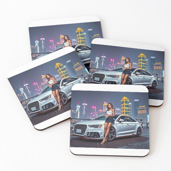 Item preview, A beautiful woman poses and leans against an Audi RS designed and sold by Salimgor Hangaround Music.