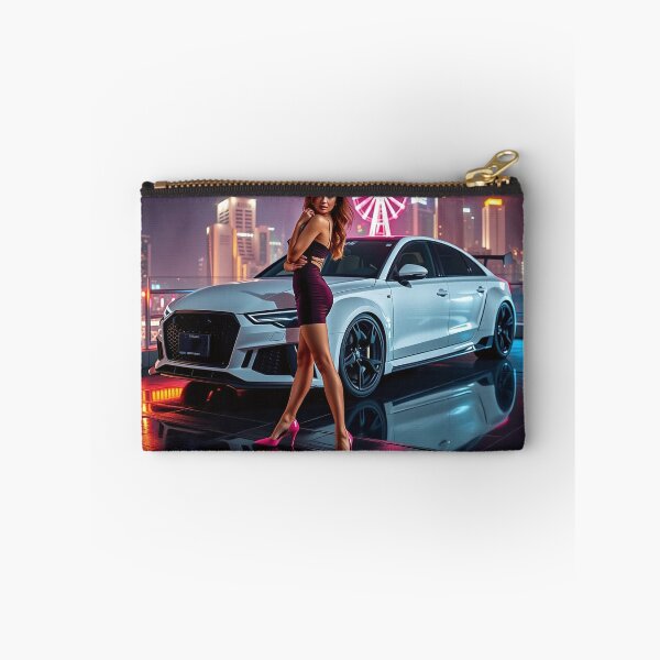 Item preview, A beautiful woman in a mini dress poses in front of an Audi RS designed and sold by Salimgor Hangaround Music.