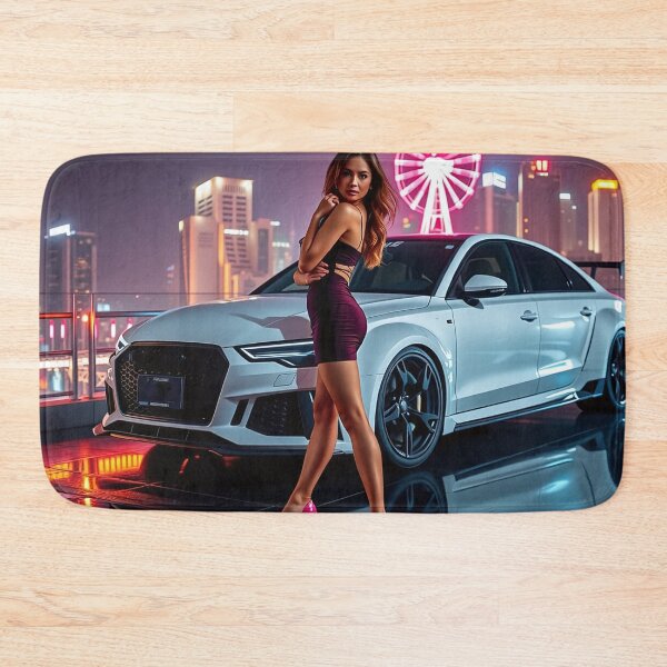 Item preview, A beautiful woman in a mini dress poses in front of an Audi RS designed and sold by Salimgor Hangaround Music.