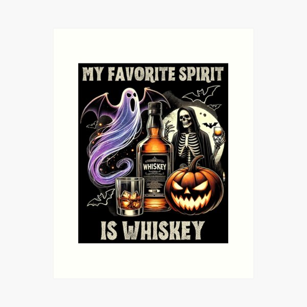 Item preview, My Favorite Spirit Is Whiskey, Funny Halloween Ghost Drinking Party Tee designed and sold by MonaCreations.