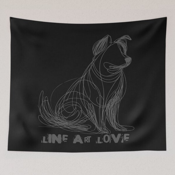 Item preview, Line Art Love - Abstract Scribble Dog designed and sold by RebeccaRe.