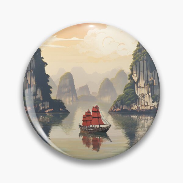 Artikelvorschau, Vintage Retro Reiseplakat: Minimalistisches Halong Bucht, Vietnam entworfen und verkauft von pod24.