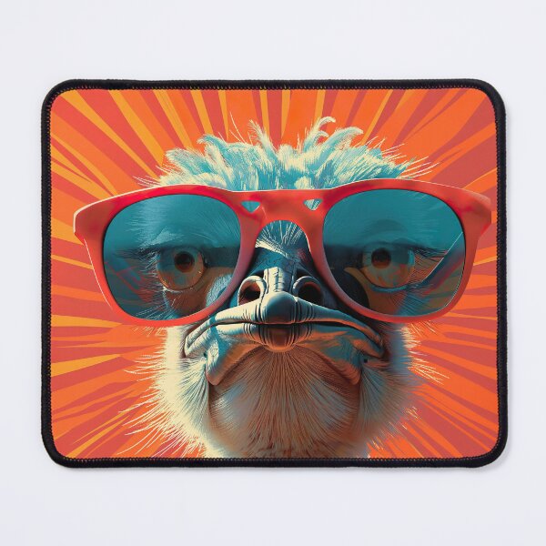 Item preview, Funny ostrich with glasses. Animal art. designed and sold by GiriaGallery.