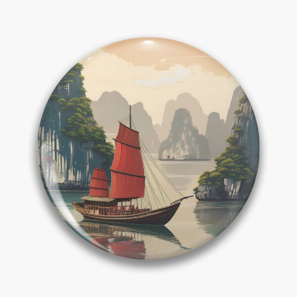 Item preview, Retro Vintage Travel Poster Halong Bay Vietnam – Minimalist Vintage Art designed and sold by pod24.