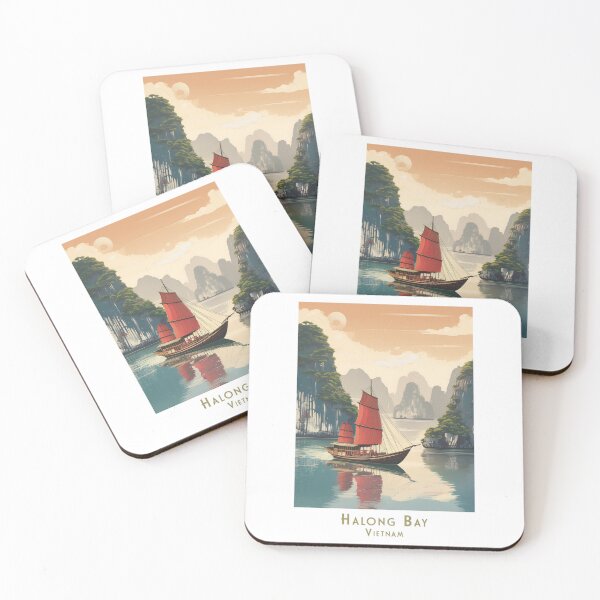 Item preview, Retro Vintage Travel Poster Halong Bay Vietnam – Minimalist Vintage Art designed and sold by pod24.