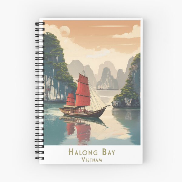Item preview, Retro Vintage Travel Poster Halong Bay Vietnam – Minimalist Vintage Art designed and sold by pod24.