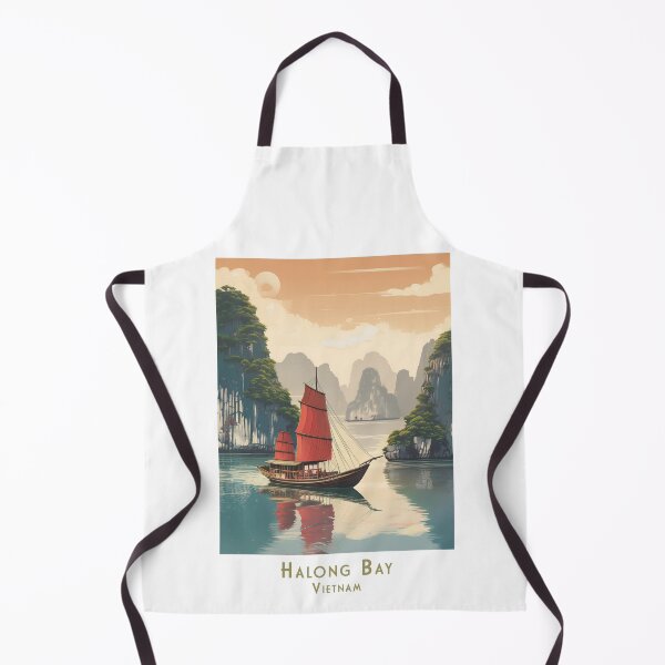 Item preview, Retro Vintage Travel Poster Halong Bay Vietnam – Minimalist Vintage Art designed and sold by pod24.