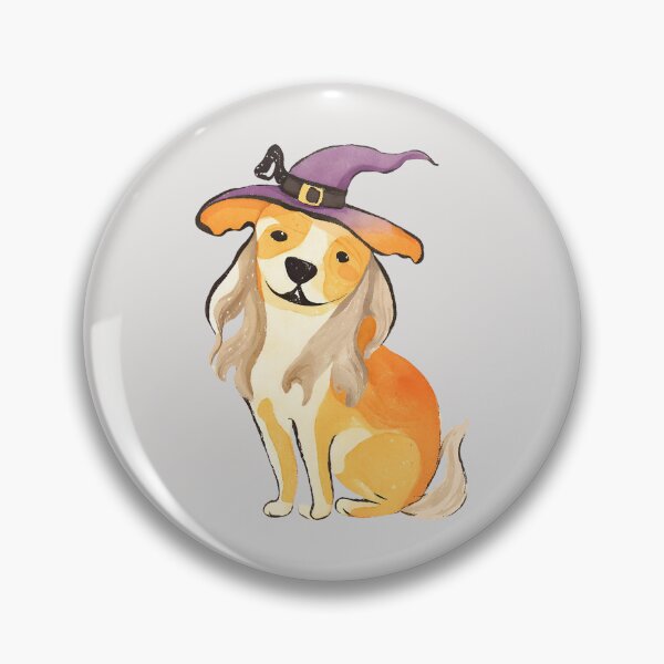 Item preview, Witchy Pup in Halloween Hat designed and sold by BrightVibesshop.